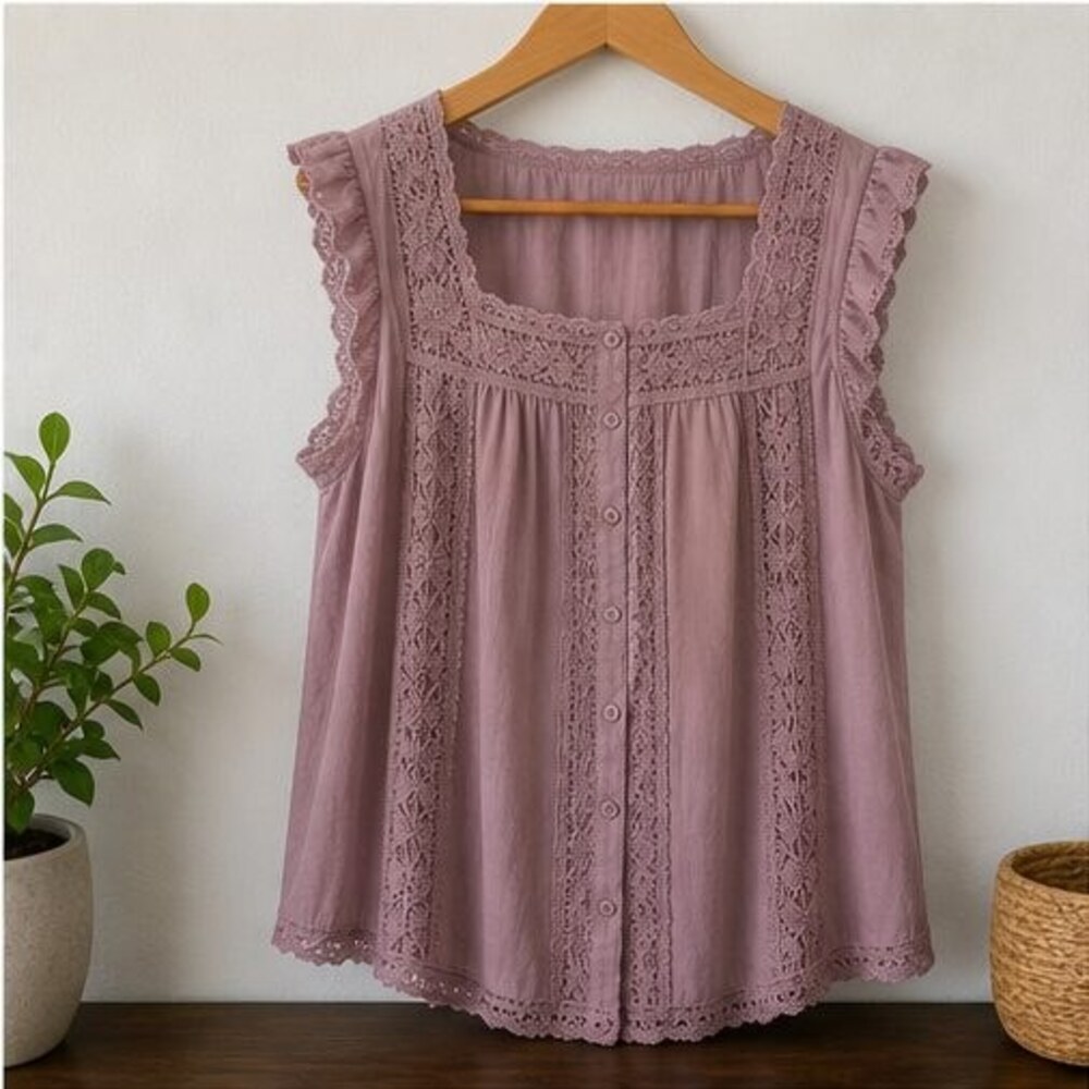 Mauve Ruffle Blouse